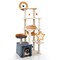 63 Inch Multi-level Cat Tower with Scratching Board and Star Hanging Toys Ideal for Indoor Cats